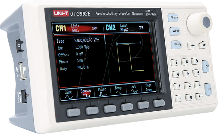 UTG 962E - Funktionsgenerator, Sinus-, Rechteck-Signale,  60 MHz von UNI-TREND