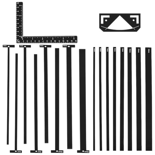 UNICRAFTALE 1 Set Buchbindepaket Flexible Acryl Buchbindevorlagen Schwarzes Buchbindewerkzeug Einfaches Scrapbooking Werkzeug 18 Stück T Förmige Lineale Zum Buchbinden Scrapbooking Handgefertigte von UNICRAFTALE
