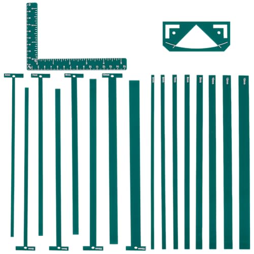 UNICRAFTALE 1 Set Flexible Acryl Buchbindevorlagen Buchbindepaket Blaugrün Einfaches Scrapbooking Werkzeug 18Pcs T Förmige Lineale Zum Buchbinden Scrapbooking Handgefertigte Werkzeuge Zubehör von UNICRAFTALE