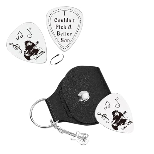 UNICRAFTALE I Couldn't Pick A Better Son Gitarrenplektren 2 Stück Doppelseitig Stile Wort Und Musiker Gitarrenplektren Plektrum Gitarrenset Gitarrenplektrum Schlüsselanhänger von UNICRAFTALE
