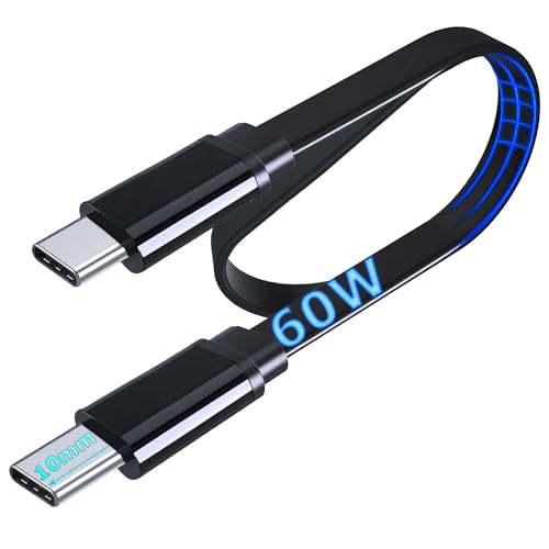 USB-C Ladekabel, 60W Flaches Type-C Ladekabel, 10mm verlängerter Stecker, 5Gbps Datenübertragung für iPhone 16 15 Serie,MacBook Air/iPad Pro,Galaxy S25 S24 S23 S22 S21 FE A06 A16 A35 M35,Outdoor Handy von UNIDOPRO