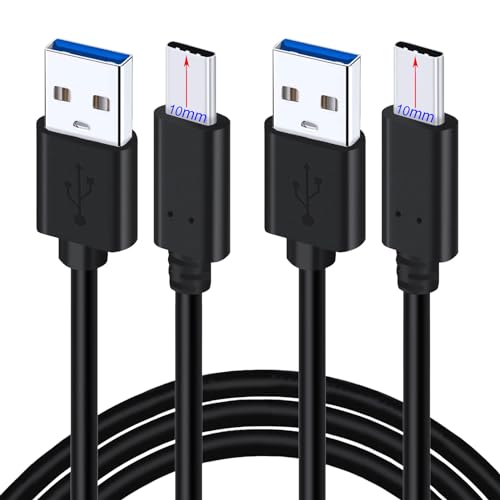 UNIDOPRO USB C Kabel (Langer STECKER 10mm) - [2Stück 1M] USB Typ C auf USB 3.0 - Schnelles Aufladen und Synchronisation Datenkabel kompatibel mit DOOGEE/CAT/CUBOT/Ulefone/OUKITEL Outdoor Smartphone von UNIDOPRO