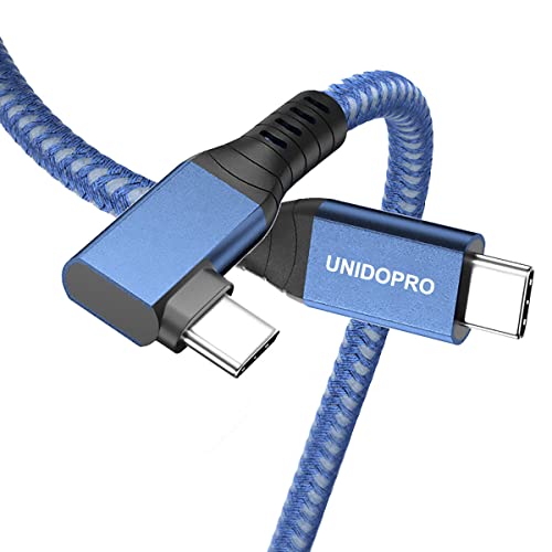 UNIDOPRO USB4 USB C auf C Kabel 1M | 90 Grad | 40GBit/s | 8K@60Hz Video | 100W PD Typ C Thunderbolt 4 3 Schnellladekabel für MacBook Pro/Air für iPhone 15 Plus / 15 Pro Max von UNIDOPRO