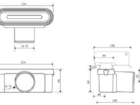 Unidrain Ablaufgehäuse Ø75 1411 - Linie, horizontal, inkl. Wasserschloss von UNIDRAIN