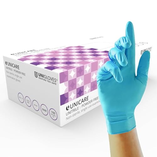 UNIGLOVES Unitrile VinylNitril Einweg-Untersuchungshandschuhe - vielseitig einsetzbar, puder- und latexfreie Handschuhe - Box mit 100 Handschuhen, blau, Mittel (GS0053) UNIGLOVES Unitrile VinylNitril Einweg-Untersuchungshandschuhe - vielseitig einsetzbar, puder- und latexfreie Handschuhe - Box mit 100 Handschuhen, blau, Mittel (GS0053) von UNIGLOVES
