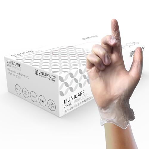Unigloves 1823A Vinyl-Handschuhe gepudert, Medium, 100 Stück Unigloves 1823A Vinyl-Handschuhe gepudert, Medium, 100 Stück von UNIGLOVES