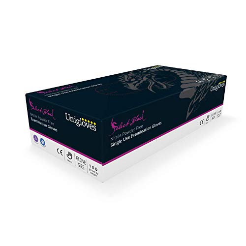 Unigloves gt0032 Select puderfrei Nitril Handschuhe, klein, schwarz (100 Stück) von UNIGLOVES