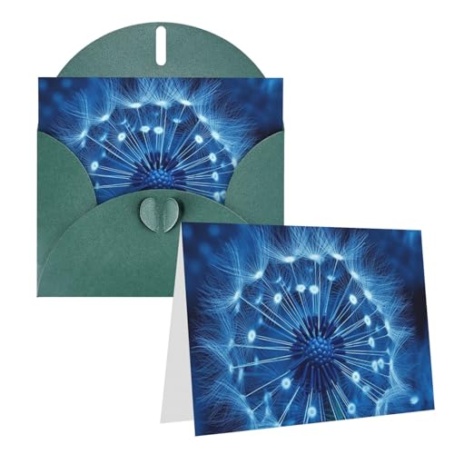 Blaue Löwenzahn-Druck-Grußkarten Personalisierte Dankeskarte Leere Notizkarten Mit Umschlägen Glückwunschkarten Für Alle Anlässe von UNIOND