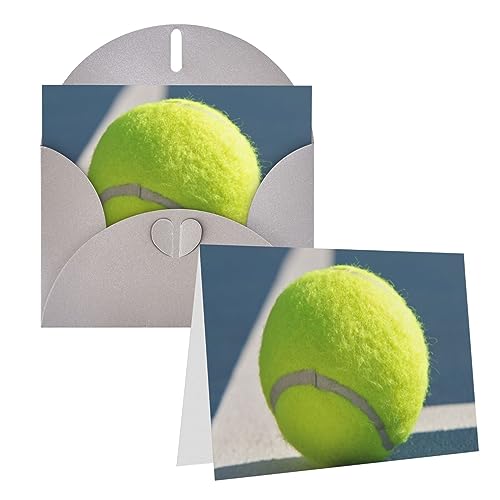 Grußkarten mit Tennisball-Druck, personalisierbar, blanko, mit Umschlägen, Glückwunschkarten für alle Anlässe von UNIOND