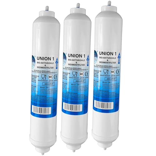 UN-3. Wasserfilter für Samsung LG AEG Simens Haier Bosch Side by Side Kühlschrank, externer Kühlschrankfilter mit integriertem 1/4 Zoll Schlauchanschluss UN-3. Wasserfilter für Samsung LG AEG Simens Haier Bosch Side by Side Kühlschrank, externer Kühlschrankfilter mit integriertem 1/4 Zoll Schlauchanschluss von UNIONfilter