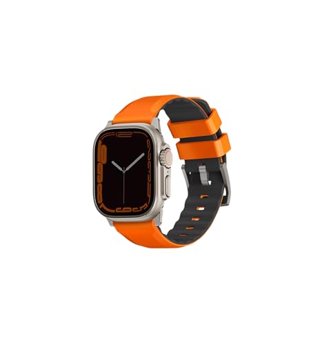 UNIQ Linus Airosofy Silikon-Armband für Apple Watch, 49/45/44/42 mm, Volt, Orange von UNIQ