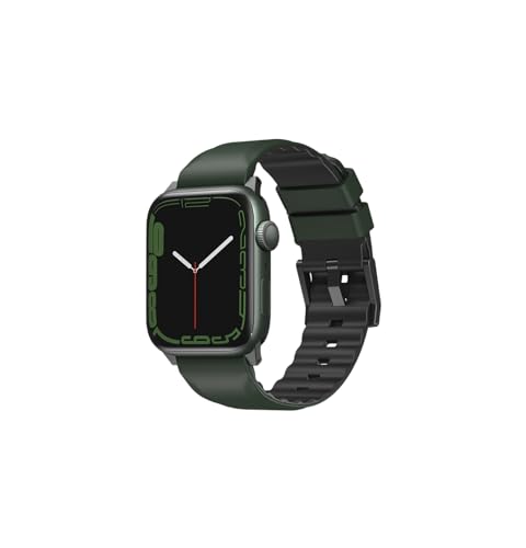 UNIQ Linus Airosofy Silikonarmband für Apple Watch, 45/44/42 mm, Moosgrün von UNIQ