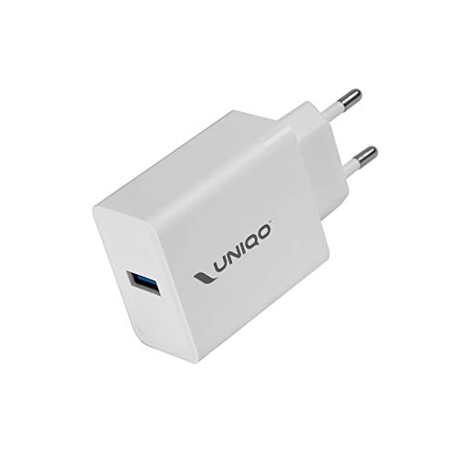 UNIQO 18 Watt Quick Charge 3.0 Wandstecker, USB Anschluss für schnelles Laden, bis zu 80% Smartphoneladung in 30 min, EU Stecker von UNIQO