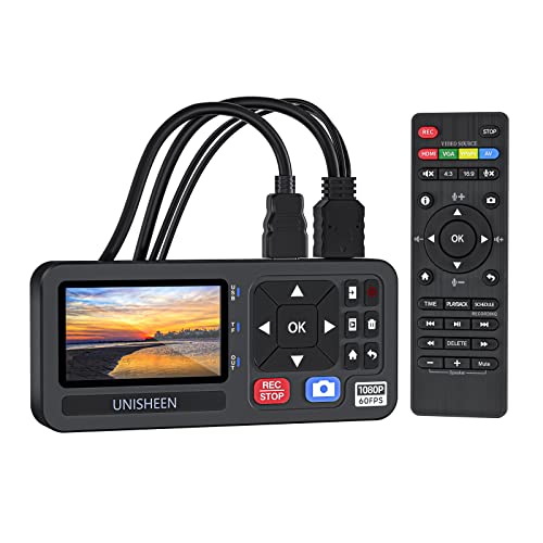 UNISHEEN HD Video Capture Box 1080P 60FPS Video to Digital Converter with 3" Screen, 4K HDMI/CVBS/VGA/YPBPR Inputs Video Recorder Capture from VCR, DVD, VHS Tapes, Hi8, Camcorders, Gaming Systems UNISHEEN HD Video Capture Box 1080P 60FPS Video to Digital Converter with 3" Screen, 4K HDMI/CVBS/VGA/YPBPR Inputs Video Recorder Capture from VCR, DVD, VHS Tapes, Hi8, Camcorders, Gaming Systems von UNISHEEN