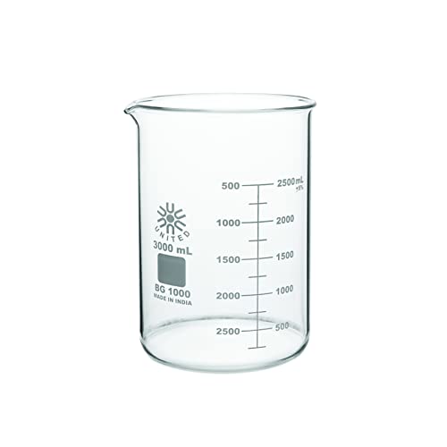 United Scientific BG1000–3000 Borosilikatglas niedrige Form Becher, 3000 ml Fassungsvermögen von UNITED SCIENTIFIC SUPPLIES