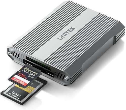 CFexpress Typ B Kartenleser SD4.0 Kartenleser, USB 3.2 Gen 2 10 Gbit/s, tragbarer CFexpress Kartenadapter mit Zwei Steckplätzen, CFexpress Speicherkartenleser Unterstützung Android/Windows/Mac/Linux von UNITEK