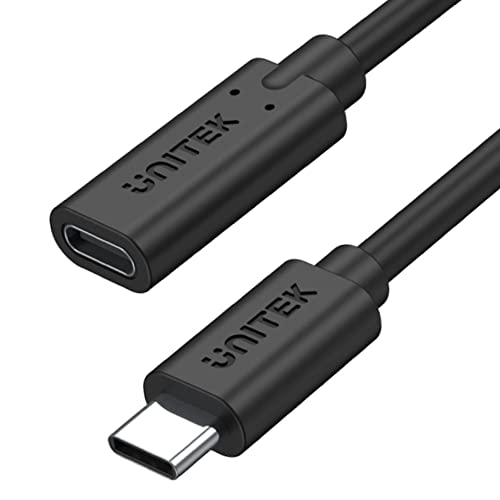 UNITEK C14086BK-1,5M | Full-Featured USB-C Verlängerungskabel mit 4K@60Hz, 100W Power Delivery und 10Gbps Daten (USB 3.2 Gen2)| Länge: 1,5 M | Farbe schwarz von UNITEK