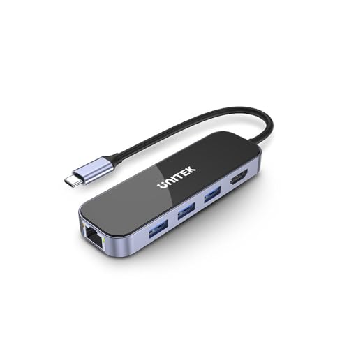 UNITEK HUB USB-C 3.1 RJ-45 3XUSB-A HDMI 4K PD100W von UNITEK