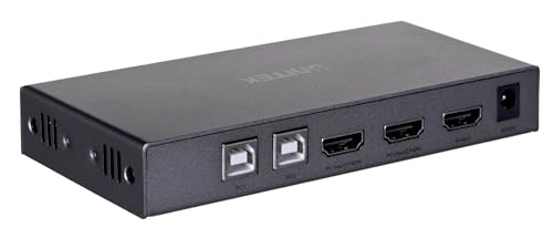 UNITEK HDMI KVM Switch Ermöglicht Betrieb Mehrerer Geräte mit USB-A-Anschluss über 1 Monitor mit HDMI-Anschluss - unterstützt Auflösungen bis zu 4K@60Hz und HDCP 2.2-EDID Signalübertragung -Silber von UNITEK