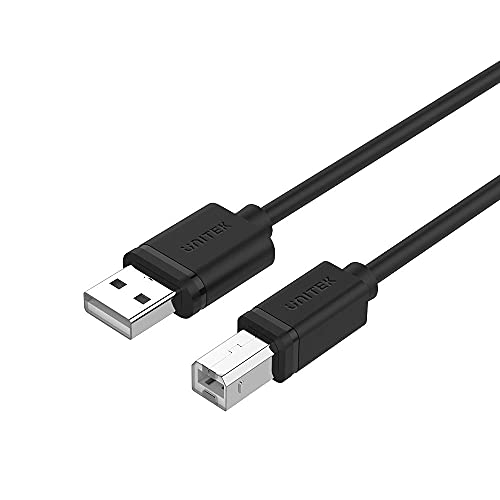 UNITEK Kabel USB A auf USB B (männlich-männlich) I 3 Meter, Standard USb 2.0, PVC, 28AWG, 100% Kupfer, Schwarz I Datenkabel für Drucker/Druckerkabel kompatibel mit PC, Notebook von UNITEK