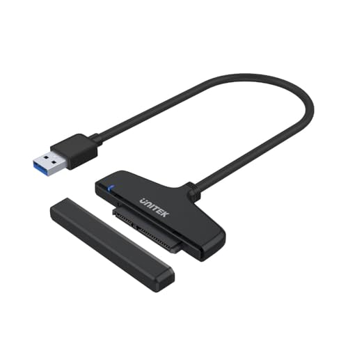 UNITEK Konverter USB 3.0 zu SATA-Schnittstelle 6G, für HDD und SSD Festplatten mit belibiger Kapazität, super schnell 6GBpS, UASP Funktion, matt, schwarz von UNITEK