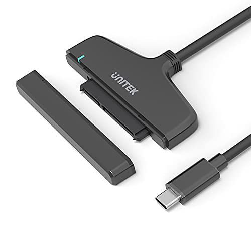 UNITEK Konverter USB C 3.1 zu SATA-Schnittstelle 6G, für HDD und SSD Festplatten mit belibiger Kapazität, super schnell 6GBpS, UASP Funktion, matt, schwarz, Y-1096A von UNITEK