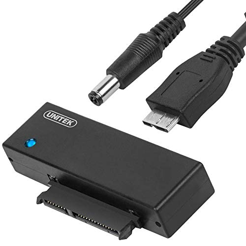 UNITEK SATA zu USB 3.0 Adapter, 6Gbps, Konverter für 2.5/3.5 HDD/SSD Festplatten und Optisches Laufwerk (CD/DVD/Blu-Ray), inkl. 12V / 2A Netzteil von UNITEK