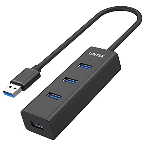 UNITEK USB Hub 4 Port 3.0 + 1 Microusb/SuperSpeed Datenhub Multiport Verteiler für PC, Laptop, Tastatur, Mouse, Drucker/iOS (Mac) + Windows Kompatibilität/Plug&Play/Y-3089 von UNITEK