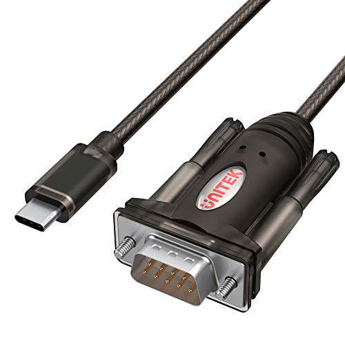 UNITEK Y-1105K USB C zu Seriell Konverter RS-232, Kabel 1,5m, Serielle Schnittstelle, die HotPlug, Kompatibel mit Windows Server 2003, Server 2008, Linux, Schwarz von UNITEK