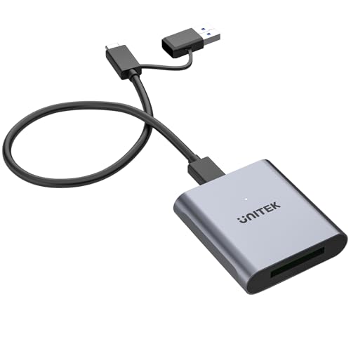 Unitek CFexpress Typ B Kartenleser, USB 3.2 Type C zu CFexpress B, Aluminium Speicherkarten Adapter unterstützt Thunderbolt 3 Port von UNITEK