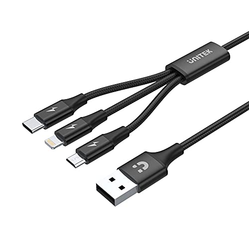 Unitek Premium Multi 3 in 1 USB Ladekabel Universal Mehrfach Ladegert Kabel Micro USB/Typ C/Lightning 3A 1.2M für iPhone/Android Smartphone - Schwarz. Unitek Premium Multi 3 in 1 USB Ladekabel Universal Mehrfach Ladegert Kabel Micro USB/Typ C/Lightning 3A 1.2M für iPhone/Android Smartphone - Schwarz. von UNITEK