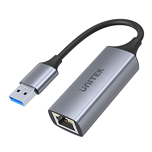 Unitek USB zu Gigabit Ethernet Adapter │ USB A auf RJ45 LAN Ethernet 10/100/1000 Mbps Konverter│ USB 3.0 5 Gbps │ Aluminium, Kabel 12 cm │ Neztwerkadapter für Win, Mac, Linux│Plug&Play von UNITEK