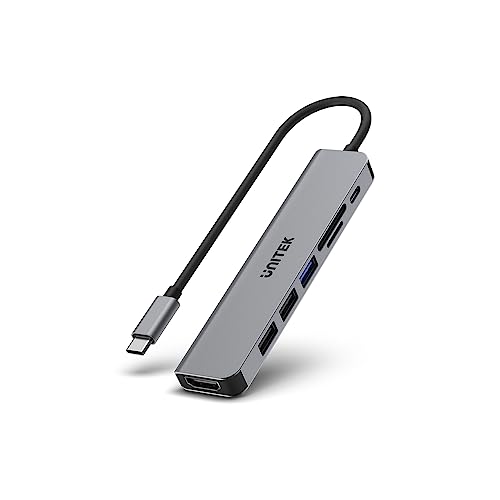 uHUB S7+ 7-in-1 USB-C 5Gbps Hub mit 4K HDMI und 100W Leistung | H1118A | 3 USB-A Ports | HDMI 1.4 | 0,15 M Kabel | USB 5Gbps | HDMI Port, USB-A Port, microSD Slot, SD Slot uHUB S7+ 7-in-1 USB-C 5Gbps Hub mit 4K HDMI und 100W Leistung | H1118A | 3 USB-A Ports | HDMI 1.4 | 0,15 M Kabel | USB 5Gbps | HDMI Port, USB-A Port, microSD Slot, SD Slot von UNITEK