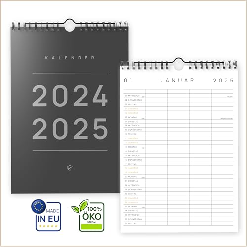 UNITURE® Familienplaner 2025 -DIN A4 Familienplaner 2025 [mit 4 Spalten] Familienkalender 2025, Kalender 2025 Wandkalender, Wandkalender 2025, Jahreskalender 2025 im praktischen DIN A4 Format von UNITURE