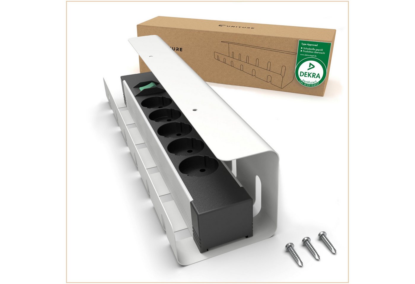 UNITURE Kabelkanal Schreibtisch [DEKRA Zertifiziert] - Kabelmanagement - 40cm (1-St), Kabelführung - Cable Management Under Desk von UNITURE