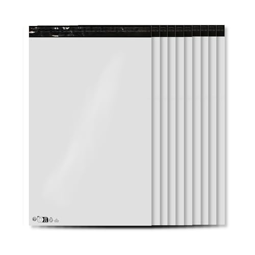 10 opaken weißen Plastikumschläge 450 x 550 mm, unverletzlich Mailer und wasserdicht von UNIVERS GRAPHIQUE