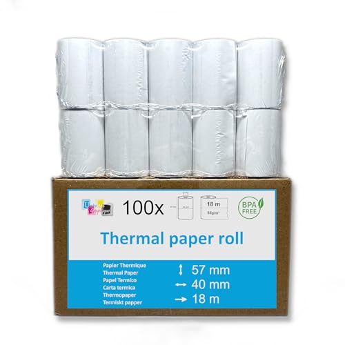 100 EC-Cash Thermorollen 57 x 40 x 12 für EC-Gerät und Zahltabletten mit Thermodrucker Bisphenol-A frei Ø40 mm von UNIVERS GRAPHIQUE