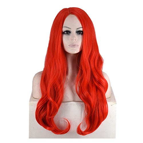 Perücke Perücke Set Exquisite Natürliche Synthetik Große Wellen Rot Cosplay Perücke Lockig Haar Set Hochtemperaturseide Perücke (Color : Red) von UNIVERSAL BLUE