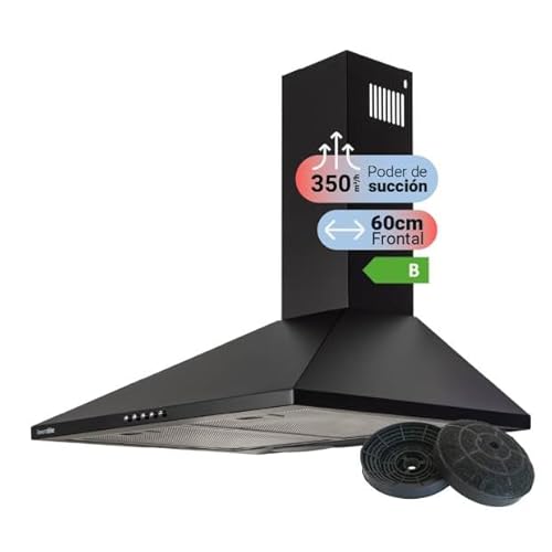 UNIVERSABLUE Pyramidenabzugshaube, schwarz, 60 cm, 350 m³/h, 3 Geschwindigkeiten, waschbare Filter, LED-Licht, leise, elegantes Design, Klasse B, Kohlefilter im Lieferumfang enthalten UNIVERSABLUE Pyramidenabzugshaube, schwarz, 60 cm, 350 m³/h, 3 Geschwindigkeiten, waschbare Filter, LED-Licht, leise, elegantes Design, Klasse B, Kohlefilter im Lieferumfang enthalten von UNIVERSALBLUE