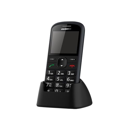 UNIVERSUM W60-C - Seniorenhandy ohne Vertrag mit großen Tasten - 2G Handy mit Ladestation (Notruftaste, großes Display 2,2 Zoll, Kurzwahltasten mit Foto, 900mAh Akku, Taschenlampe)- einfache Bedienung von UNIVERSUM