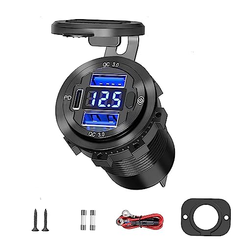 72W USB Outlet 12V- 5 in 1 Car Charger Socket with ON/Off Switch LED Voltmeter 3 Charging Port for RV Boat Marine Vehicle 72W USB Outlet 12V- 5 in 1 Car Charger Socket with ON/Off Switch LED Voltmeter 3 Charging Port for RV Boat Marine Vehicle von UNNESTAR