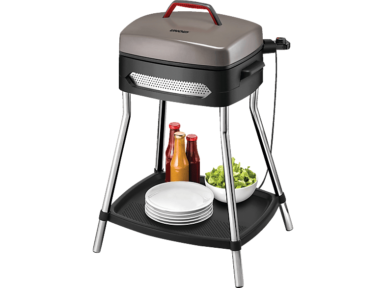 UNOLD 58580 Barbecue Power Elektrogrill, Schwarz/Grau/Edelstahl (2000 Watt) von UNOLD