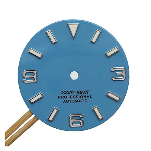 UNbit 28,5 mm klassisches 369-Zifferblatt im Alten Stil, kompatibel mit NH35A-Uhrwerk FA1 FA8 FA9 Taucheruhr. Modifizieren Sie das leuchtende Zifferblatt gemütlich (Color : Fa1-1 Sky Blue) von UNbit