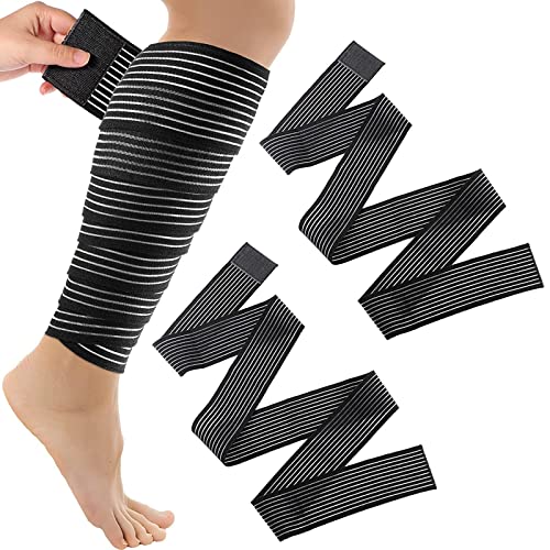 UOCAI 2er Pack Kniebandage, Kniestütze Sport Bandage, Kniebandage Kraftsport, Komprimierte Kniebandage für Arm, Ellbogen, Wade, Hand, Knöchel, Handgelenk, Knie (180cm, 70 Zoll) von UOCAI
