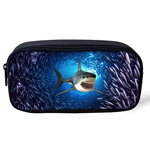 UOIMAG Coole Hai- und Meeresfisch-Federmäppchen für Kinder und Erwachsene, kleiner Schreibtisch-Organizer, Stiftehalter, Reise-Make-up-Tasche von UOIMAG