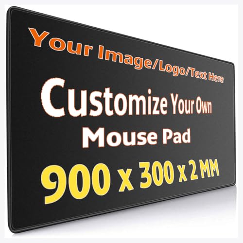 Individuelles Bild Mauspad, personalisiertes Logo Druck Gummi-Mauspad mit Ihrem Bild & Text, Bürobedarf 90x30cm von UOKIIYUA