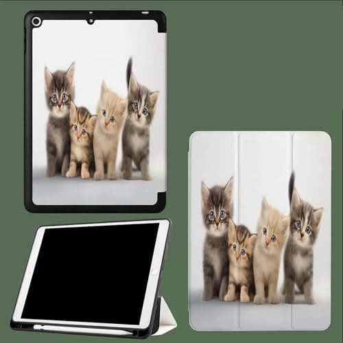 10.9 Zoll Hülle für iPad 10 Generation Hülle 2022 mit Bleistifthalter,Tri-Fold Ständer Schlanke Leichte Schutzhülle Intelligente Hülle mit Automatische Weckfunktion für iPad 10 Hülle 4 Süße Katzen von UOMSKTY