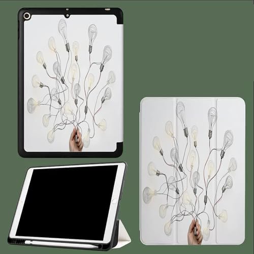 Für iPad Pro 11 Hülle 2024 M4, Dreifach Faltbarer Ständer TPU with Magnetverschluss für iPad Pro Hülle 11 Zoll 2024,Auto Schlaf/Aufwachen Handgezeichnete Glühbirne Einfach Streifen-Weiß Für iPad Pro 11 Hülle 2024 M4, Dreifach Faltbarer Ständer TPU with Magnetverschluss für iPad Pro Hülle 11 Zoll 2024,Auto Schlaf/Aufwachen Handgezeichnete Glühbirne Einfach Streifen-Weiß von UOMSKTY