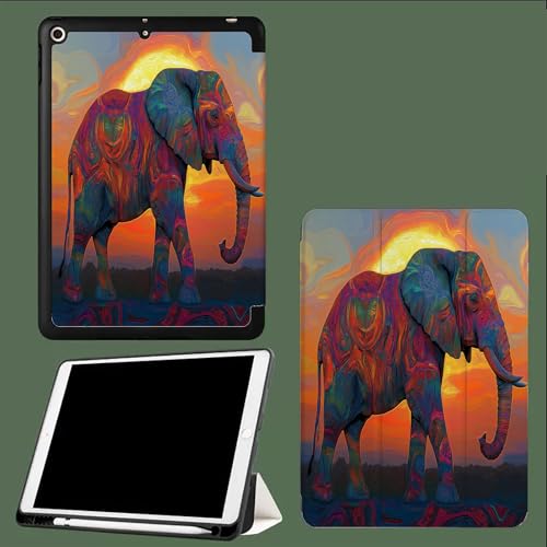 Hülle Für Ipad 10.Generation 2022 10,9 Zoll Mit Stifthalter, Stoßfeste Smart Case Cover Mit TPU Rückseitenschale Schutzhülle Kompatibel Mit Ipad 10Th Gen Elefantenmuster von UOMSKTY