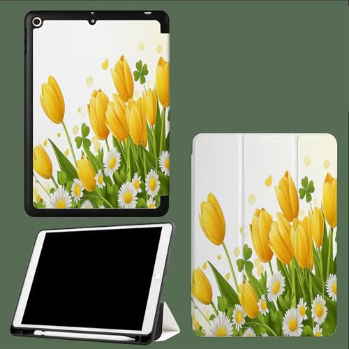 Hülle Kompatibel mit iPad 10 Generation 2022, Flexible TPU Rückseite, stoßfeste Schutzhülle mit stifthalter für iPad 10,9 Zoll, Auto Schlafen/Wachen Tulpen Gänseblümchen Pflanzen Blumen Hülle Kompatibel mit iPad 10 Generation 2022, Flexible TPU Rückseite, stoßfeste Schutzhülle mit stifthalter für iPad 10,9 Zoll, Auto Schlafen/Wachen Tulpen Gänseblümchen Pflanzen Blumen von UOMSKTY